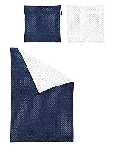 Irisette Essential Mako-Satin Bettwäsche Jessica blau, 1 Bettbezug 135 x 200 cm + 1 Kissenbezug 80 x 80 cm im Sale
